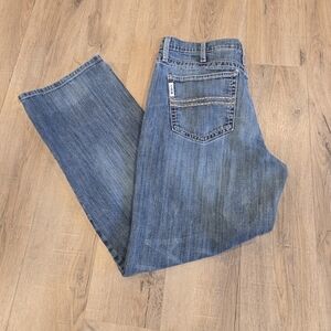 Cinch White Label Mens 34×30(28.5) Relaxed Fit Straight Leg Denim Jeans Western